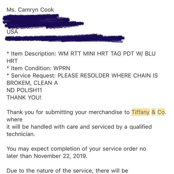 Return to Tiffany & Co. Blue Enamel Double Heart Tag Pendant
in Silver, Mini - Picture 4 of 5